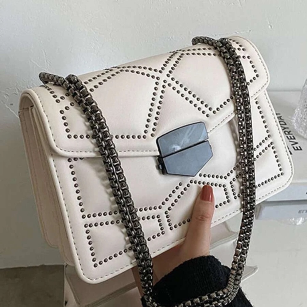 Studded Chain Evening Shoulder Crossbody Bag